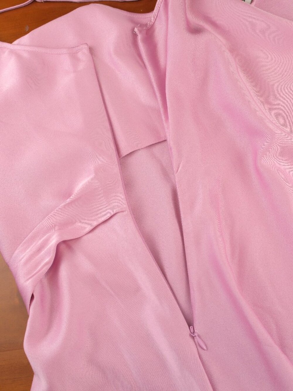 Reiss Zoey Satin Drape Ruched Midi Slip Dress, Light Pink, US 8 - Picture 7 of 11
